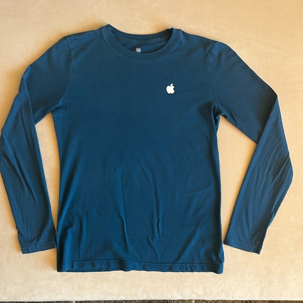 Apple Teal/Turquoise Long Sleeve Cotton T-shirt Women’s XS